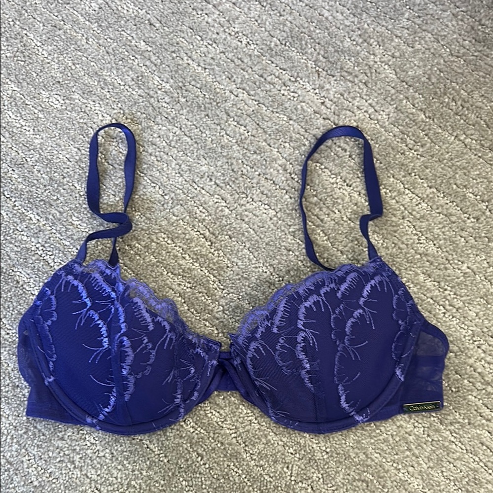 Calvin Klein Purple Lace Demi Bra